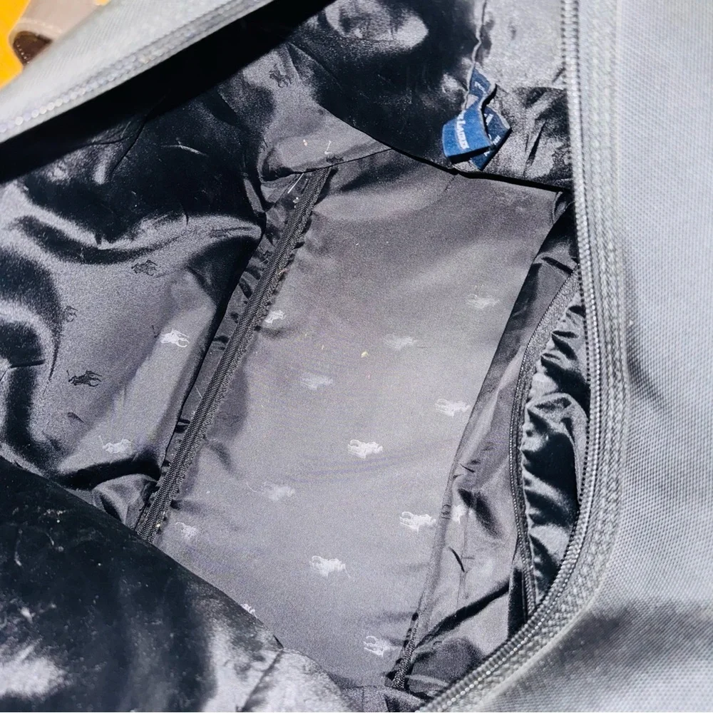 Ralph Lauren Black Duffel Bag with Leather Handles